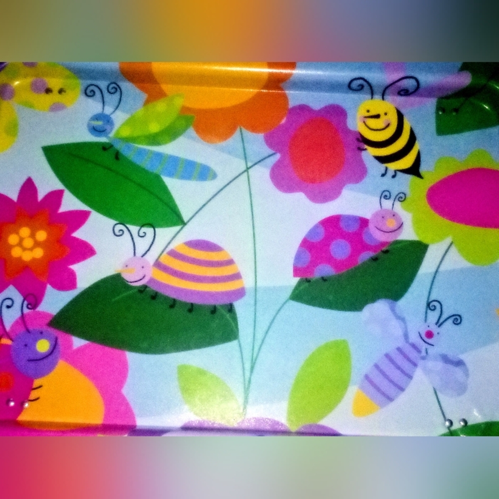 Colorful Floral and Insect Design Tray - Picture 8 of 12